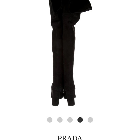 Prada Over-the-Knee Suede Boots, in Black, size 6.5 - Picture 6 of 7